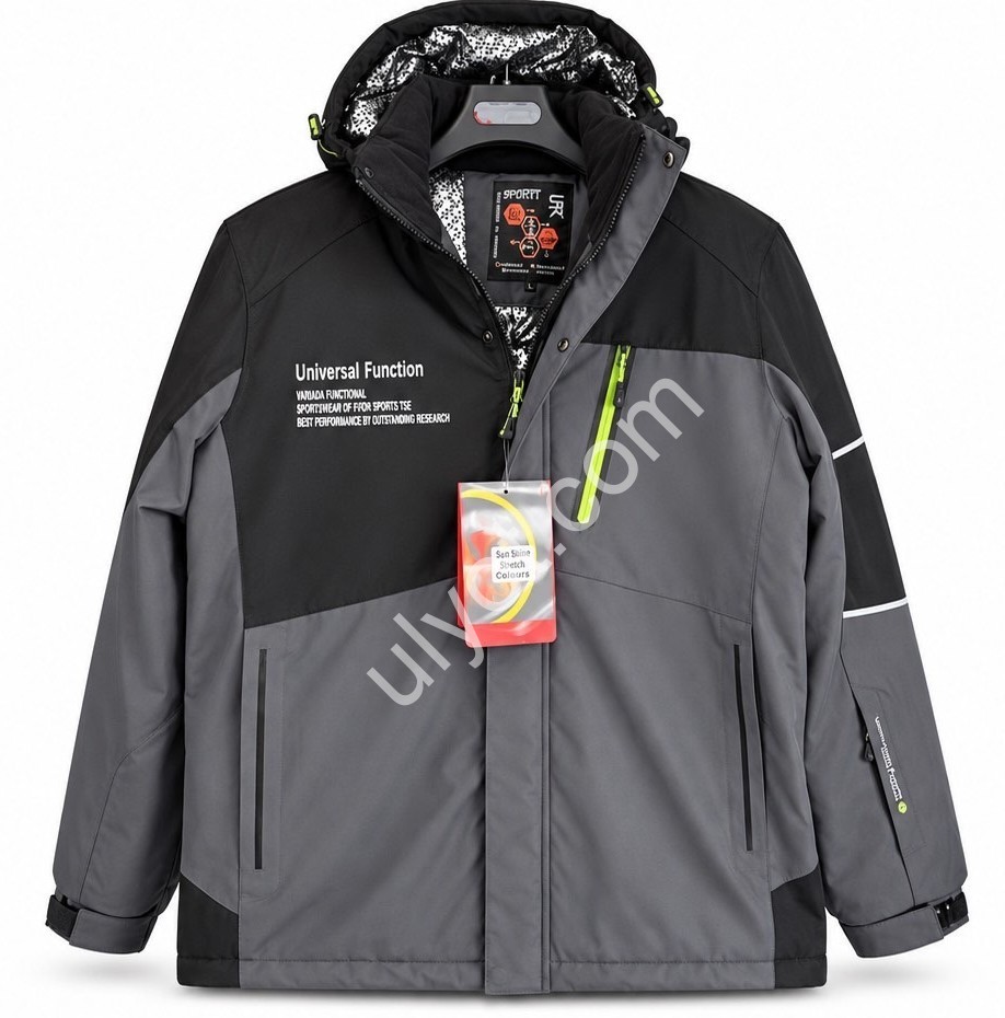 КУРТКА ТЕРМО (M-3XL) Т.СЕРЫЙ+ЧЕРНЫЙ 24009
