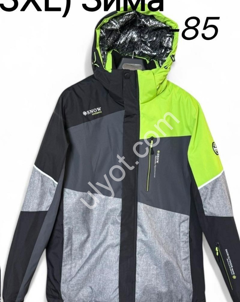 КУРТКА ТЕРМО (M-3XL) СІРИЙ+ЧОРНИЙ+САЛАТ 22069-85