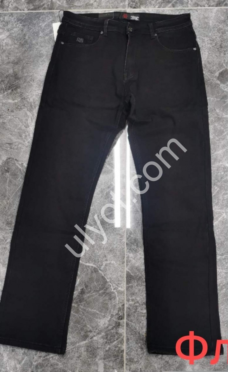 ДЖИНСЫ RESALSA (32-36) ФЛИС ЧЕРНЫЙ 332DT