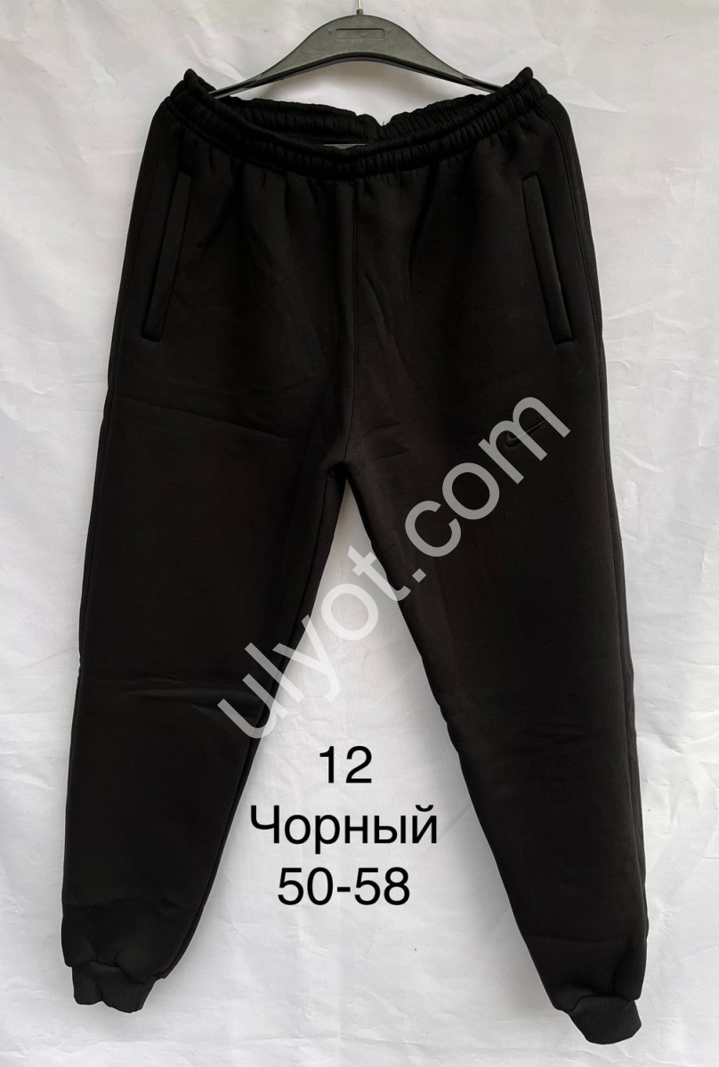 СПОРТ.ШТАНЫ N02 (50-58) ФЛИС МАНЖЕТ ЧЕРНЫЙ 12