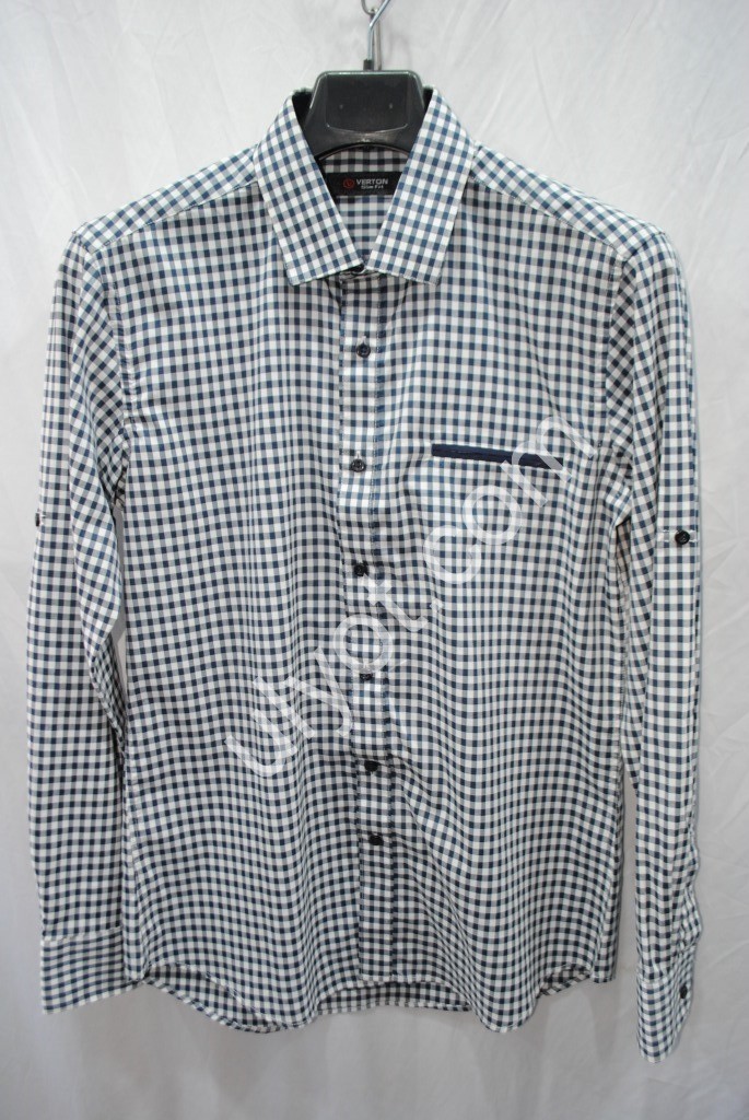 РУБАШКА КЛЕТКА (M-3XL) ЧЕРНЫЙ+БЕЛЫЙ 