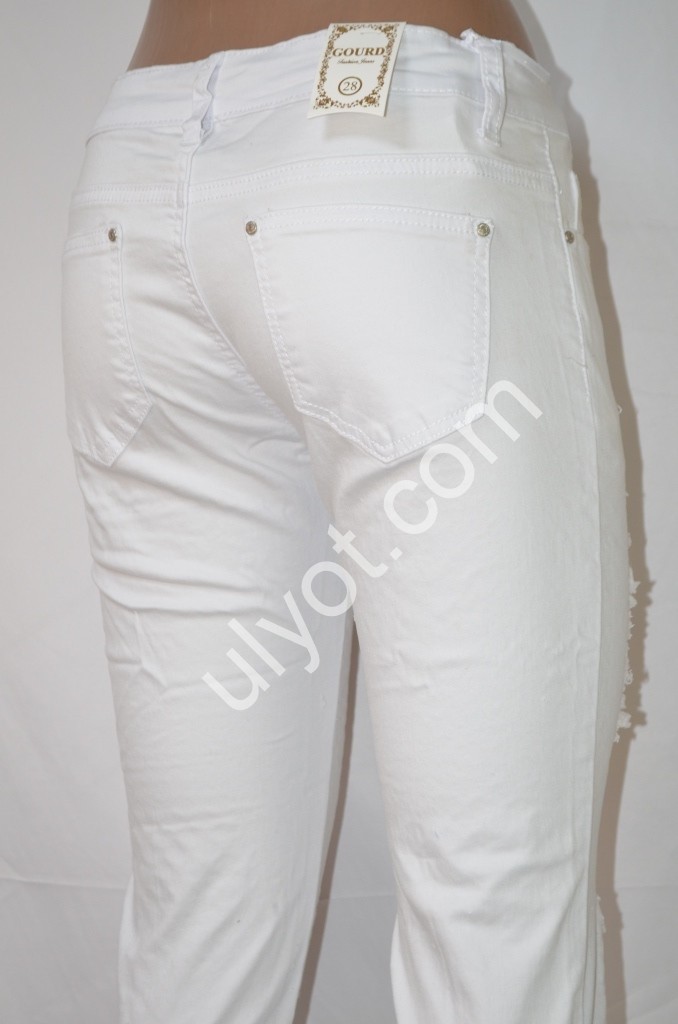 Фото 1 ДЖИНСЫ GOURD (25-30) БЕЛЫЙ 2201