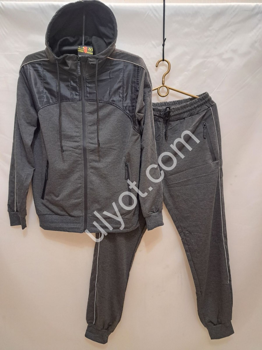 СПОРТ.КОСТЮМ (M-3XL) МАНЖЕТ Т.СІРИЙ 2171