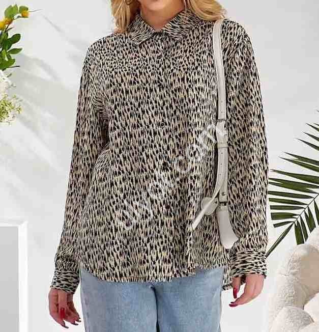 БЛУЗКА (XL-4XL) БІЛИЙ+ЧОРНИЙ 8803