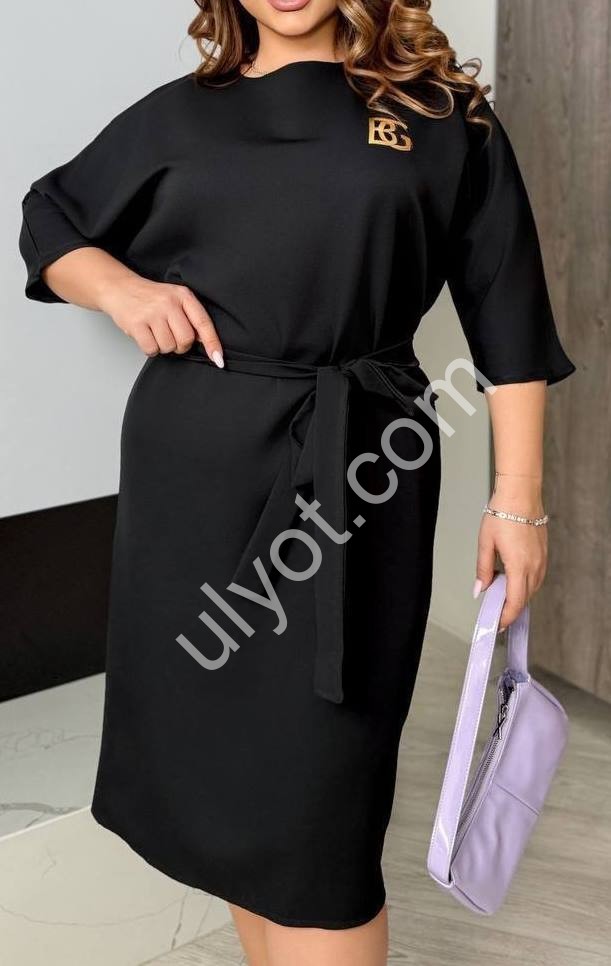 ПЛАТЬЕ (XL-3XL) ЧЕРНЫЙ 055