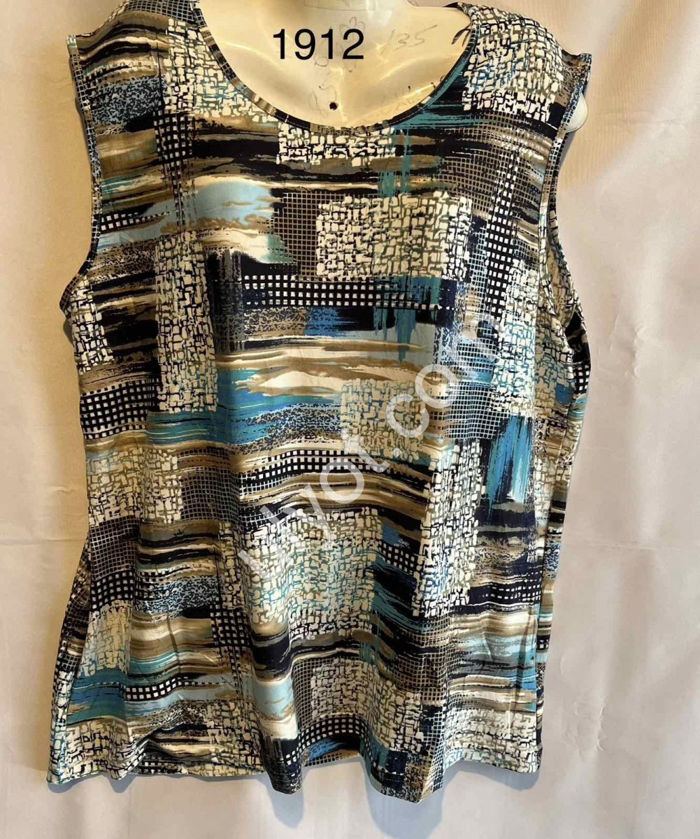 ФУТБОЛКА (4L-8XL) СИН+БІЖ МІКС 1912