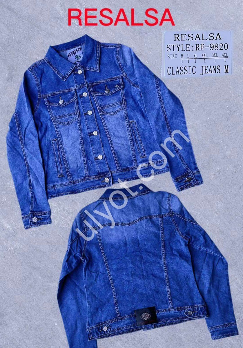 ДЖИНСОВА КУРТКА RESALSA (M-4XL) СИНІЙ RE9820