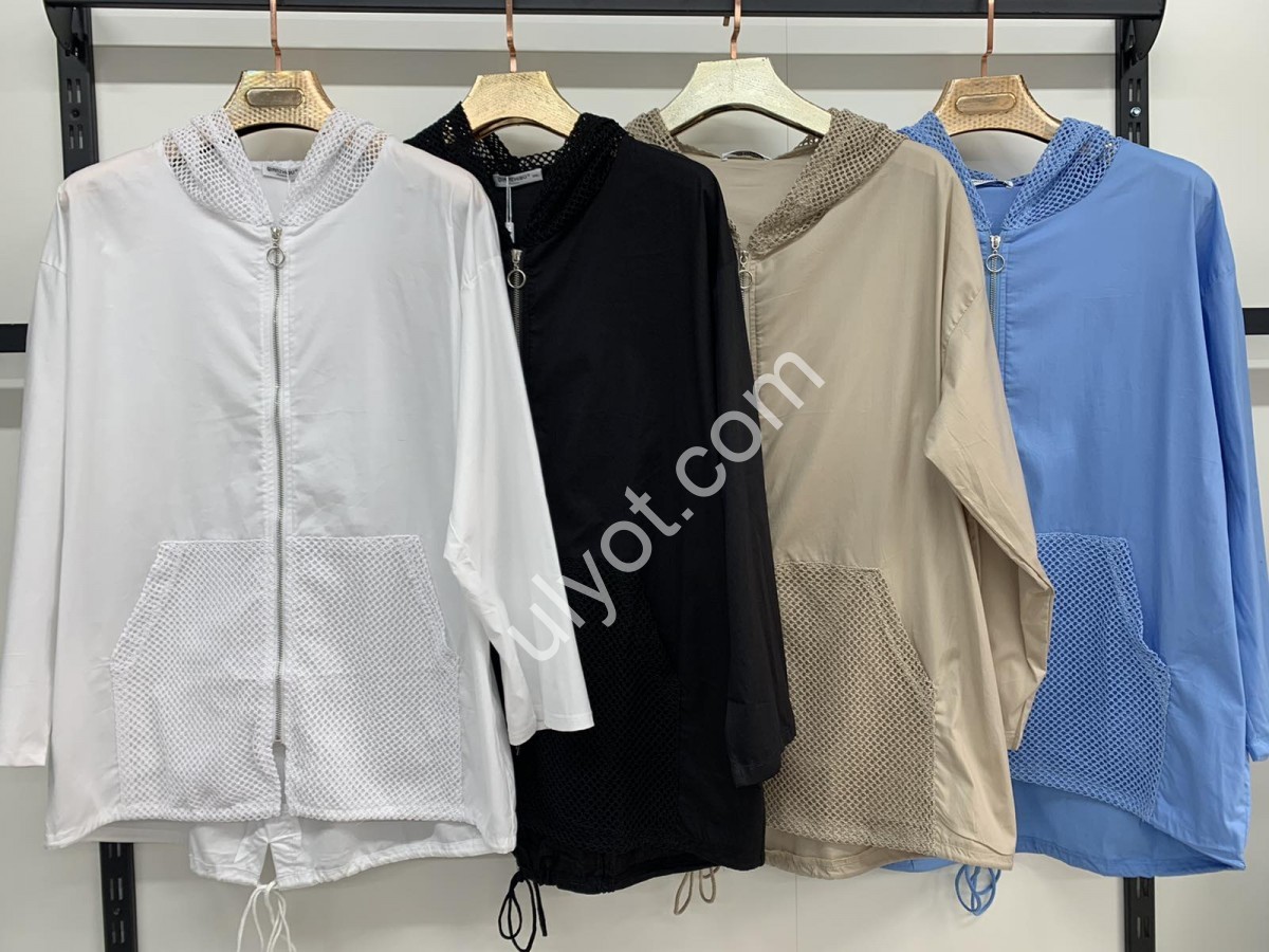 ВЕТРОВКА сітка капюшон (3XL-7XL) ЧОРНИЙ 7707