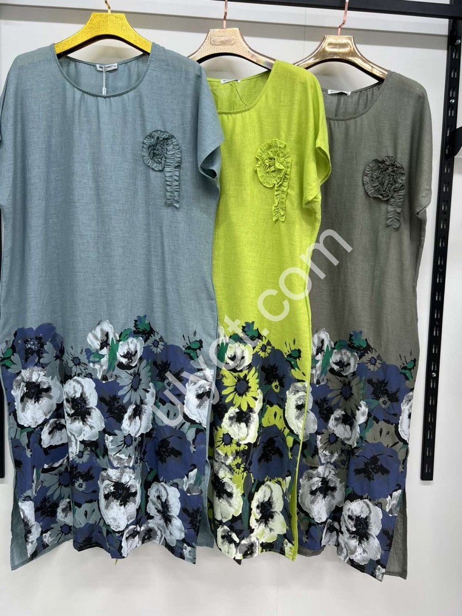 СУКНЯ КВІТИ (3XL-6XL) ОЛИВКА 10831