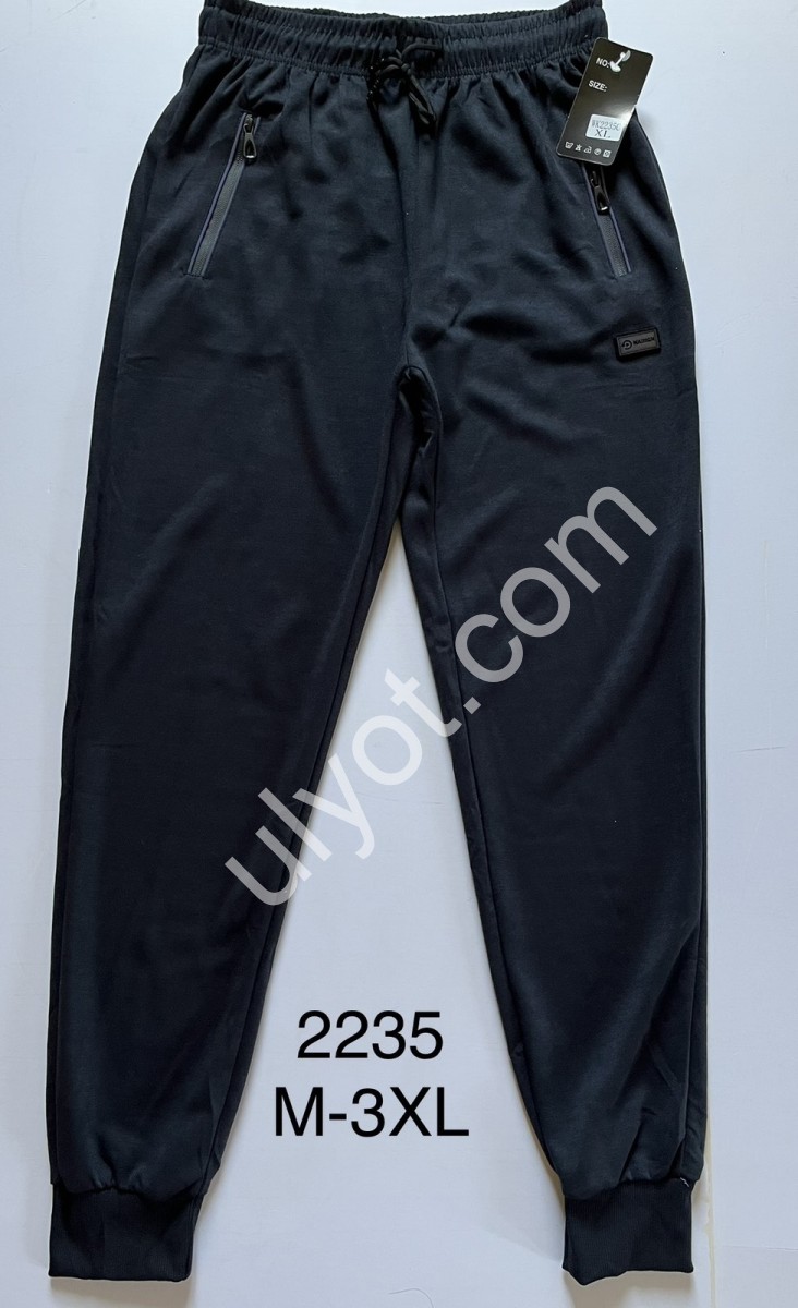 СПОРТ.ШТАНЫ-7 (M-3XL) МАНЖЕТ СИНИЙ 2235