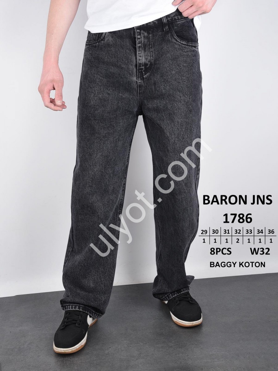 ДЖИНСЫ BARON (29-36) Т.СЕРЫЙ 1786