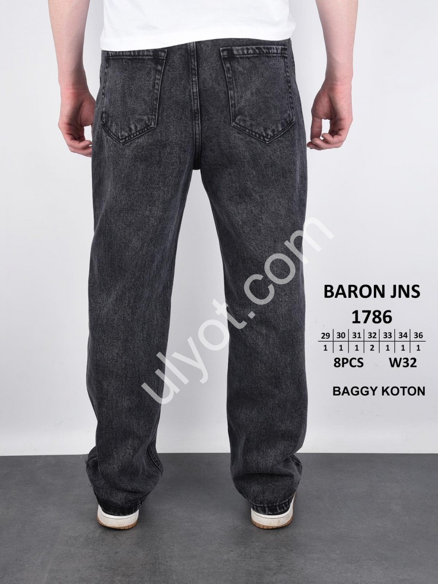 ДЖИНСЫ BARON (29-36) Т.СЕРЫЙ 1786