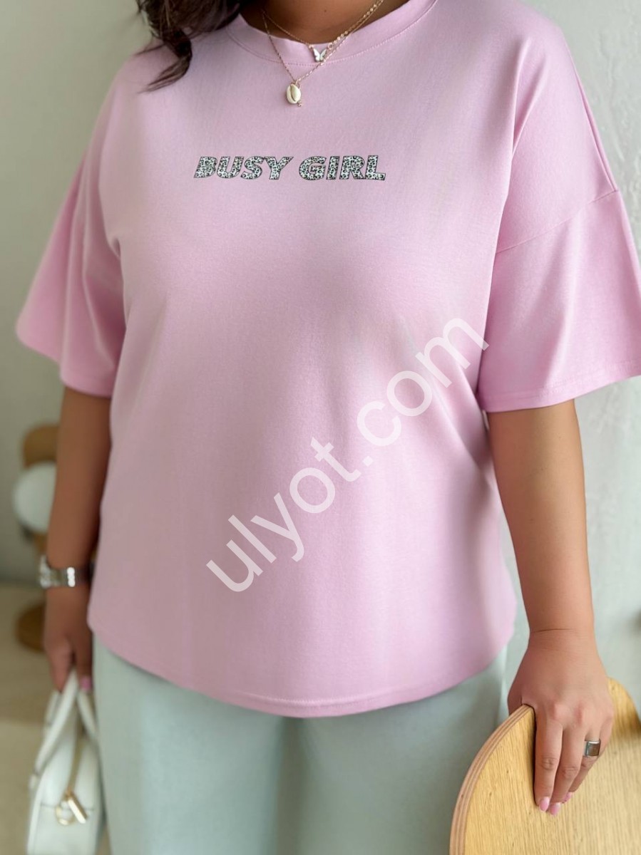 ФУТБОЛКА BUSY GIRL (OVER SIZE) ЛИЛОВИЙ 0102