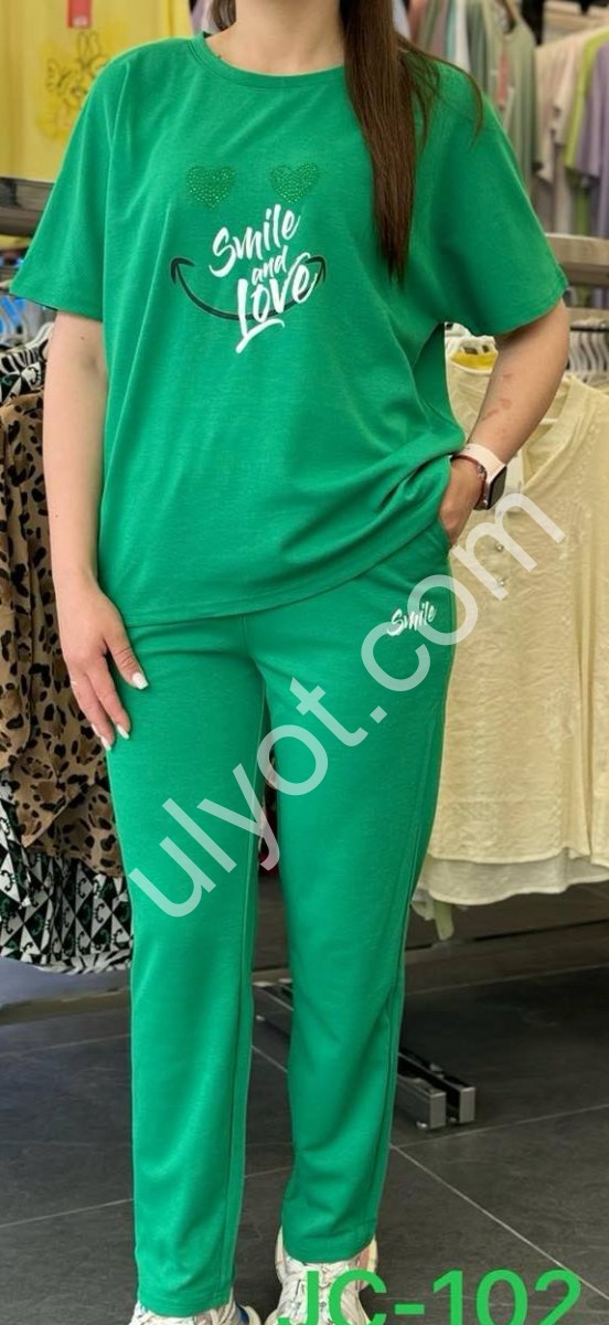 КОСТЮМ SMILE (L-3XL) ЗЕЛЕНЫЙ JC-102
