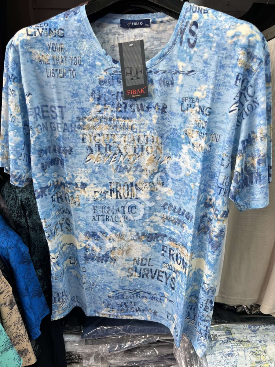ФУТБОЛКА (2XL-5XL) БЛАКИТНИЙ 8566