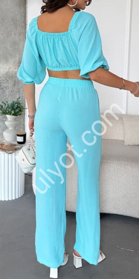 Фото 2 КОСТЮМ ТРОЙКА (42-52) ГОЛУБОЙ 2519