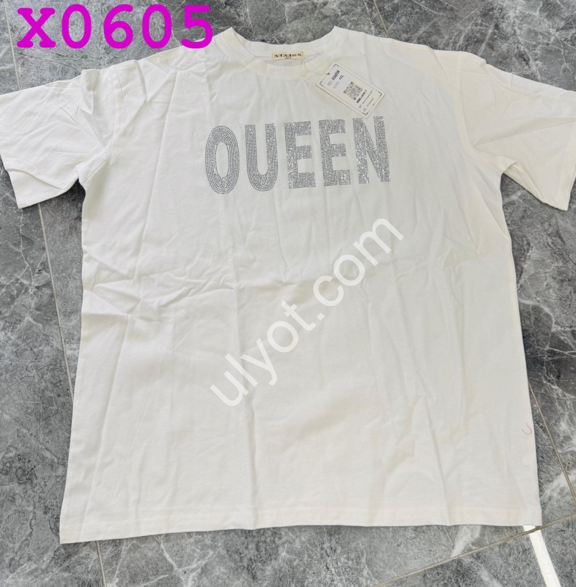 ФУТБОЛКА QUEEN (OVER SIZE) БЕЛЫЙ X0605