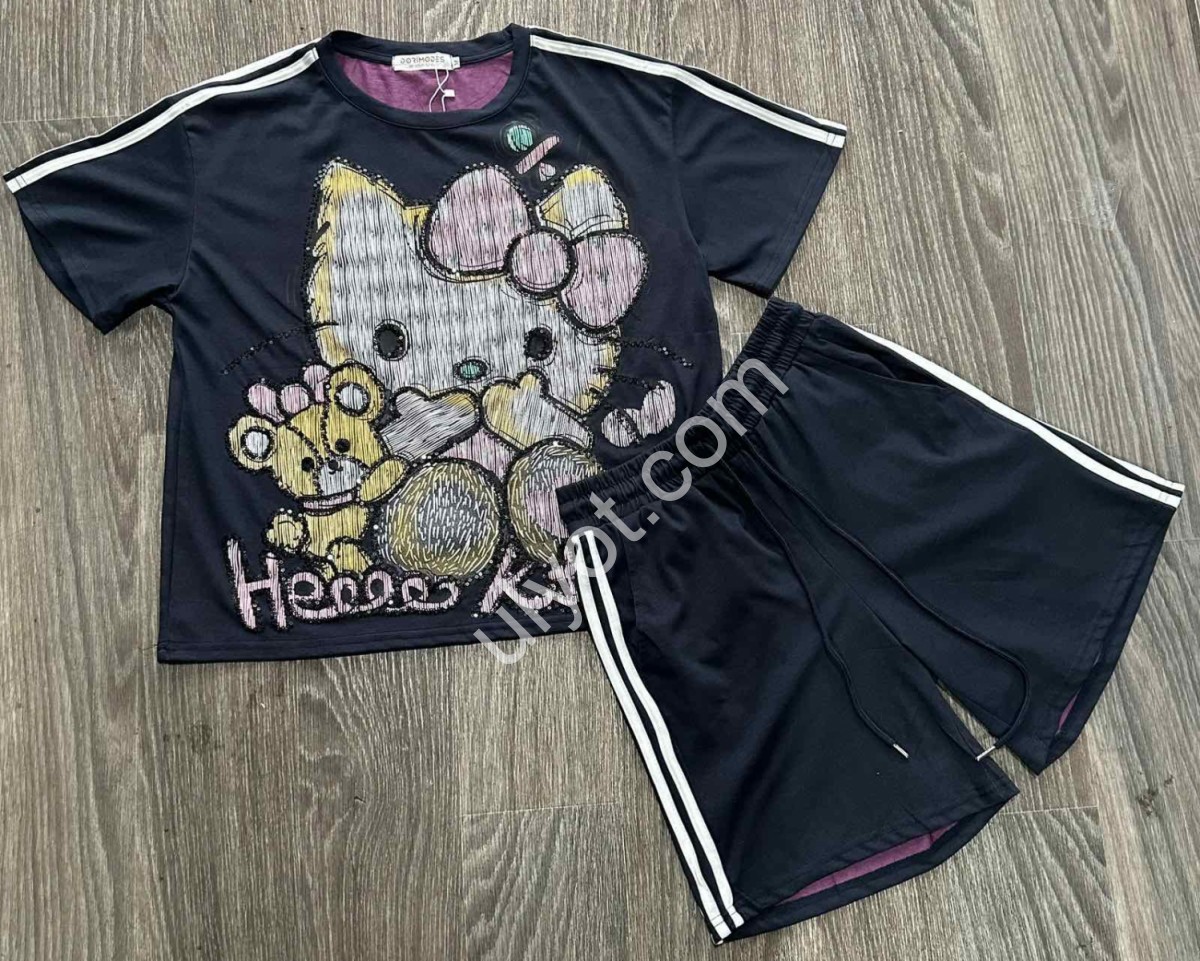 КОСТЮМ KITTY (M-XL) Т.СИНИЙ+МАЛИНА 8510