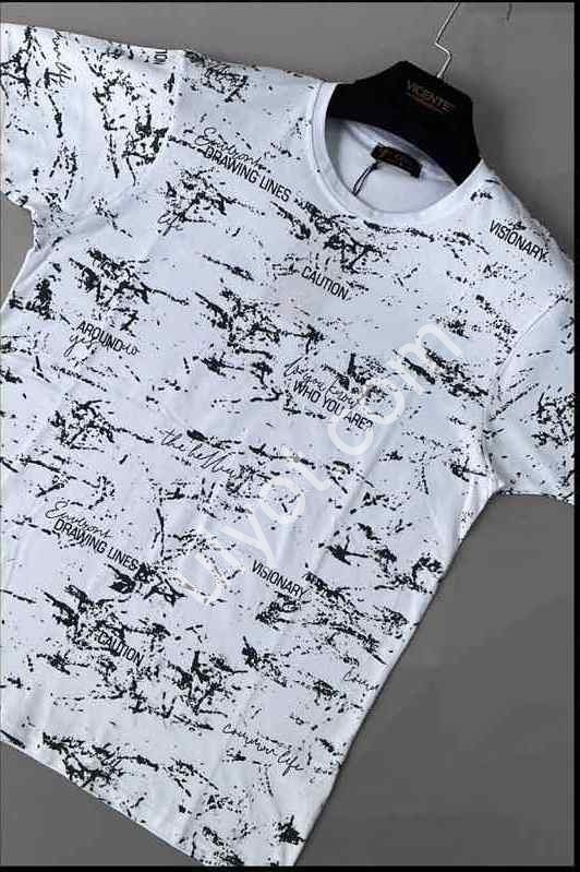 ФУТБОЛКА (2XL-6XL) БІЛИЙ+ЧОРНИЙ 1106
