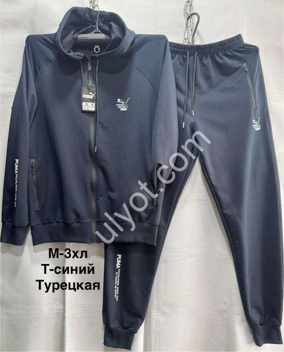 СПОРТ.КОСТЮМ P15 (M-3XL) МАНЖЕТ Т.СИНИЙ-1 