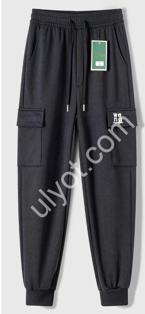СПОРТ.ШТАНЫ (XL-5XL) МАНЖЕТ ЧЕРНЫЙ 2421