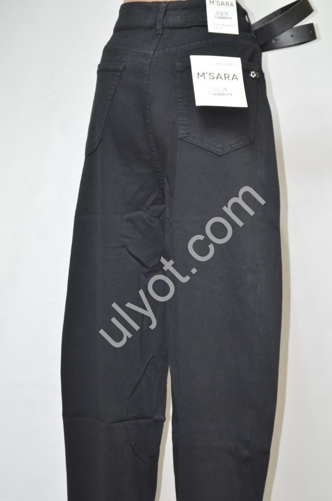 ДЖИНСИ M.SARA (XS-XL) ЧОРНИЙ 1208-13