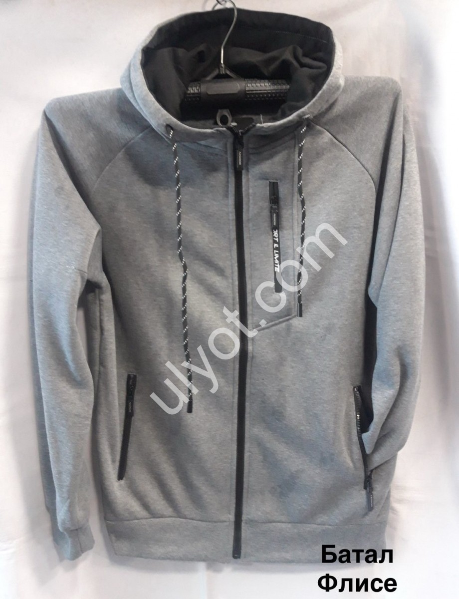 КОФТА (3XL-7XL) СЕРЫЙ ФЛИС 2331В