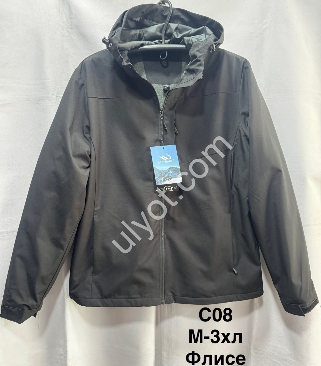 ВЕТРОВКА (M-3XL) ГРАФИТ ФЛИС С08