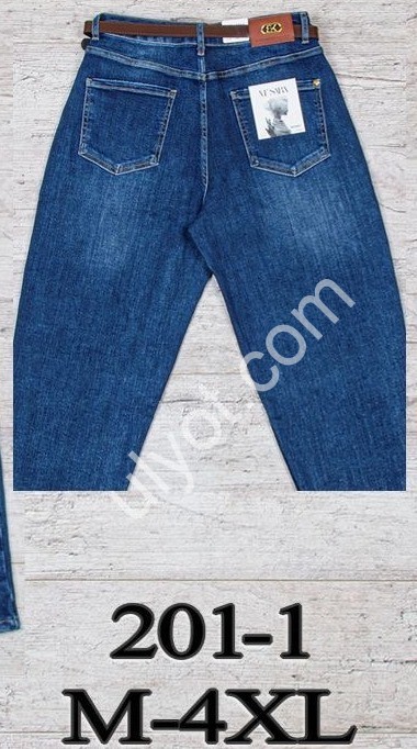 ДЖИНСЫ M.SARA (M-4XL) Т.СИНИЙ 201-1