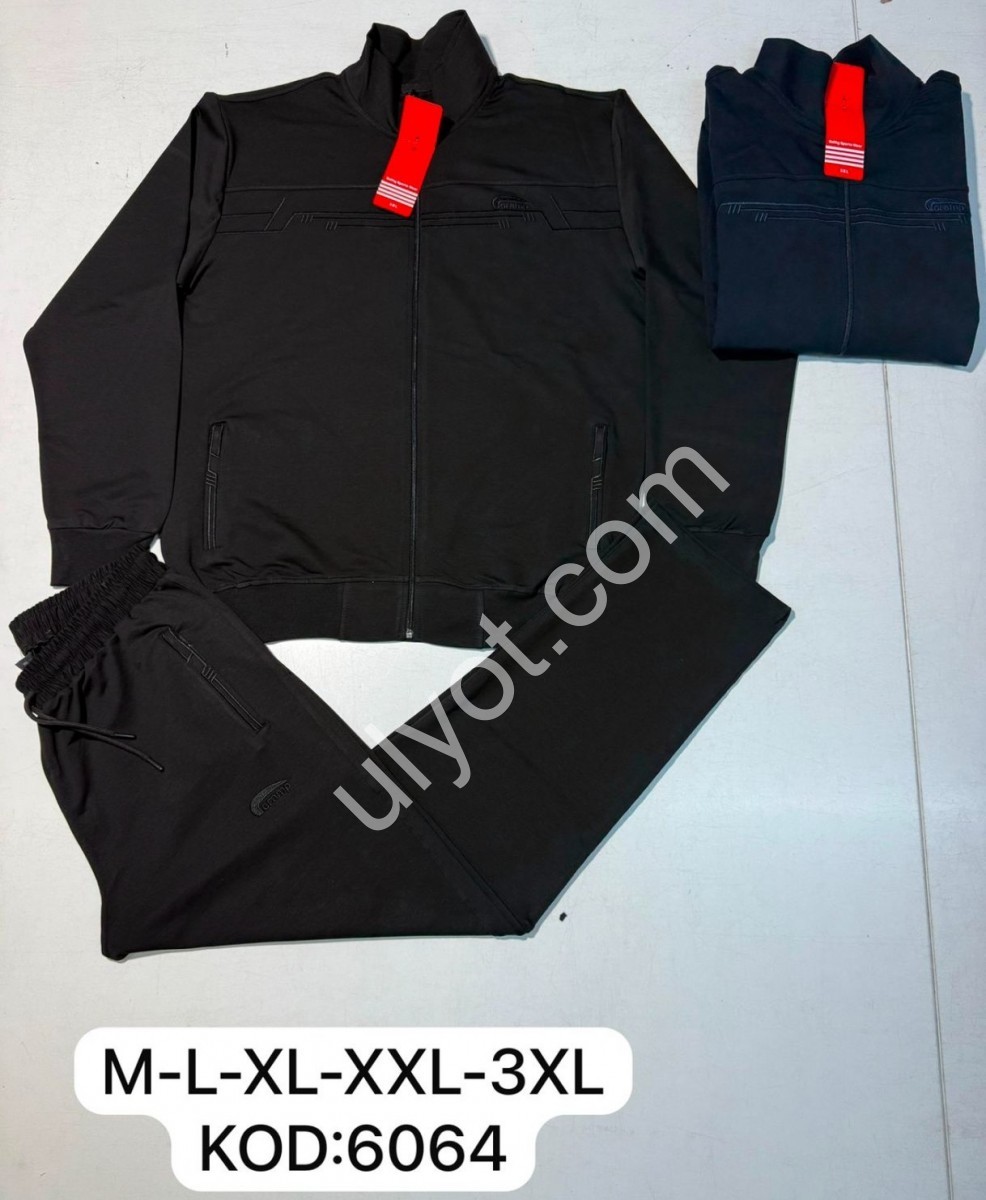СПОРТ.КОСТЮМ (M-3XL) ПРЯМИЙ Т.СИНІЙ 6064