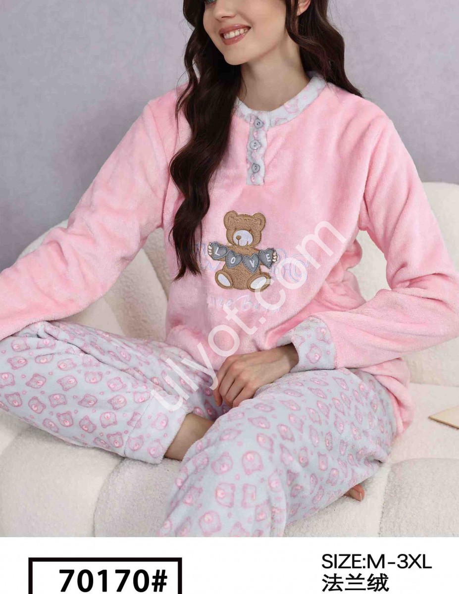 ПИЖАМА МИШКА (M-3XL) РОЗОВЫЙ 70170
