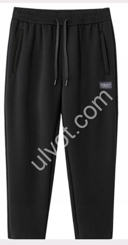 СПОРТ.ШТАНЫ (6XL-10XL) ФЛИС МАНЖЕТ ЧЕРНЫЙ 2425