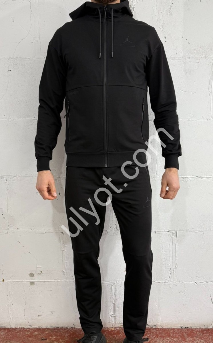 СПОРТ. КОСТЮМ J47 (M-3XL) ПРЯМОЙ ЧЕРНЫЙ K-2