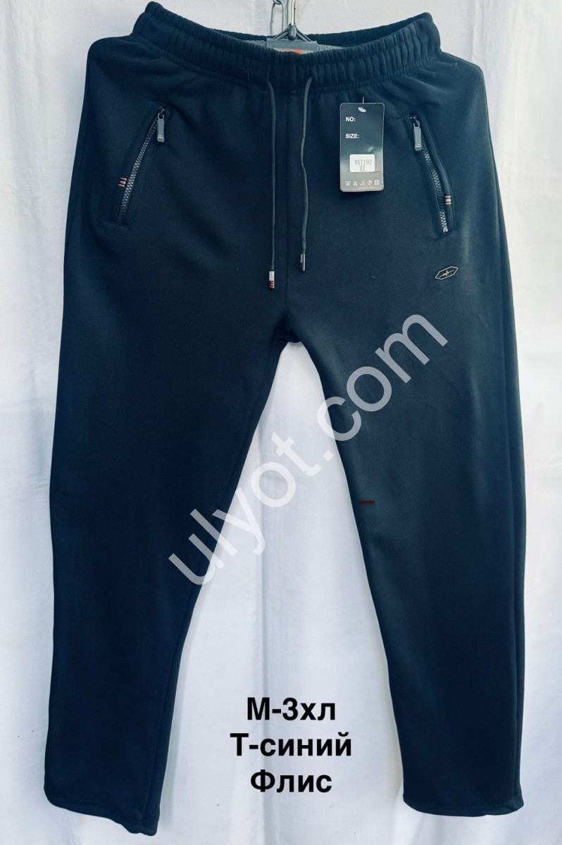 СПОРТ.ШТАНИ (M-3XL) ФЛІС ПРЯМИЙ Т.СИНІЙ 7192