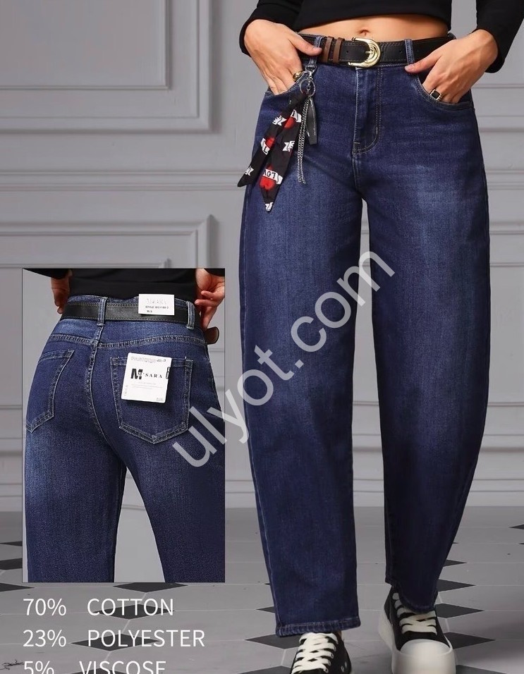 ДЖИНСИ M.SARA (XS-XL) Т.СИНІЙ 1180-3H