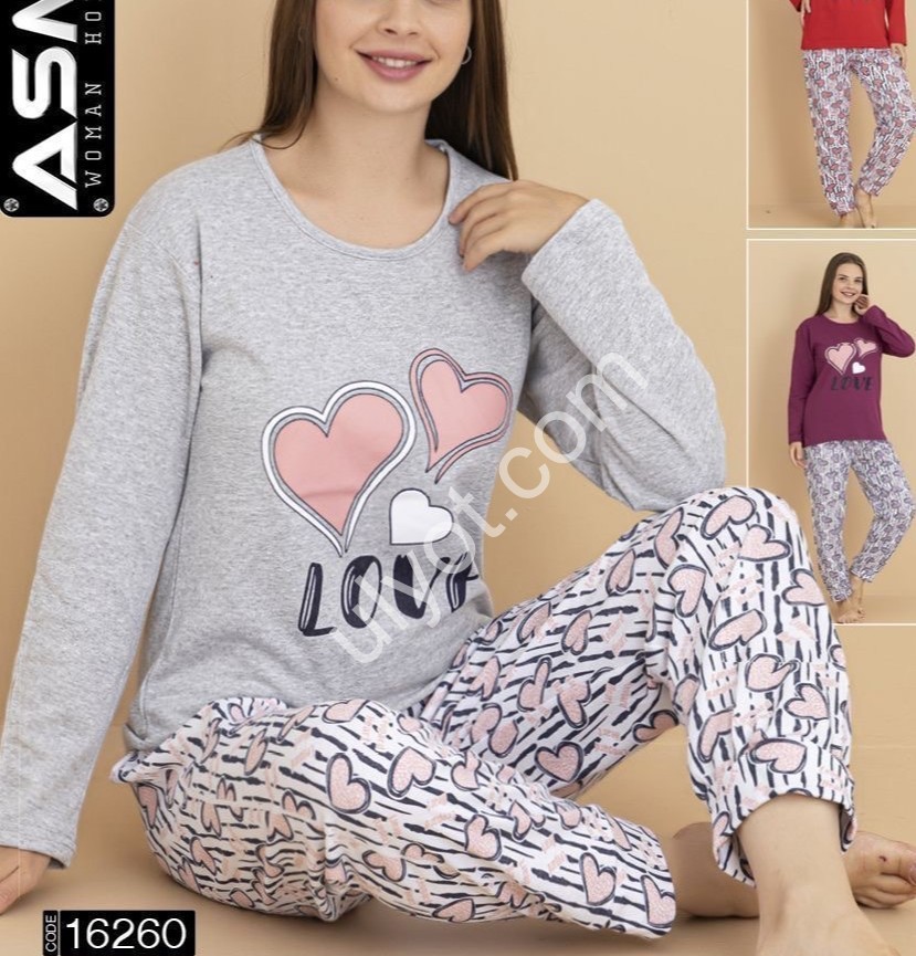 ПИЖАМА (M-3XL) БАЙКА МИКС 16260