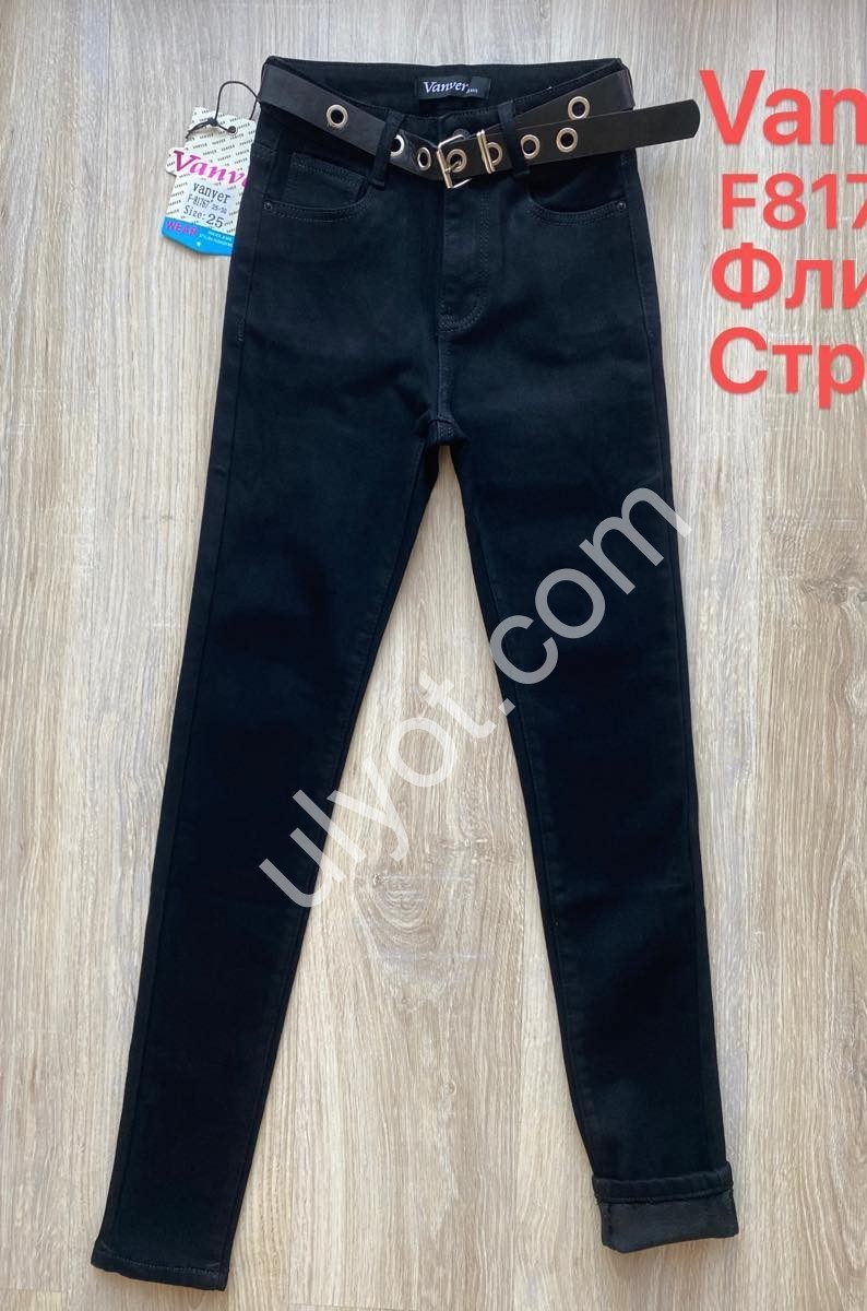 ДЖИНСЫ VANVER (25-30) ФЛИС ЧЕРНЫЙ F81767