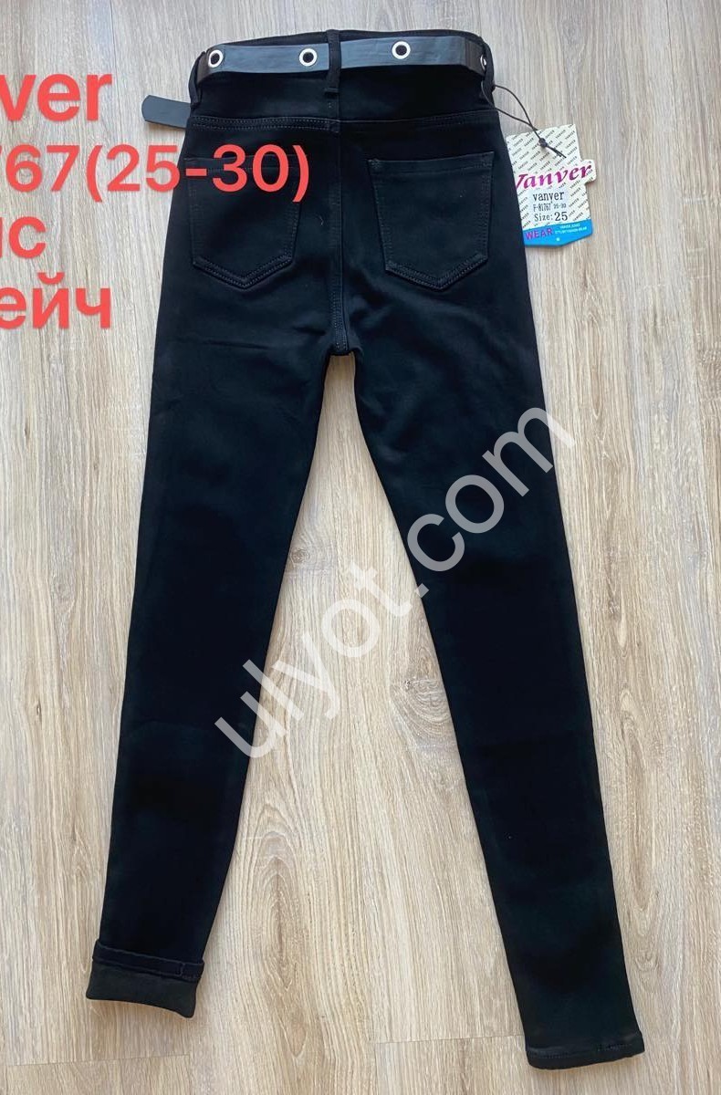 ДЖИНСЫ VANVER (25-30) ФЛИС ЧЕРНЫЙ F81767