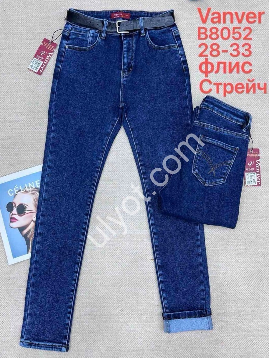 ДЖИНСИ VANVER (28-33) ФЛІС Т.СІНІЙ B8052