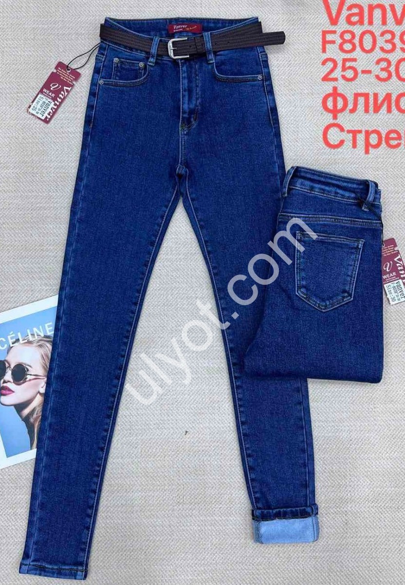 ДЖИНСИ VANVER (25-30) ФЛІС Т.СІНІЙ F8039