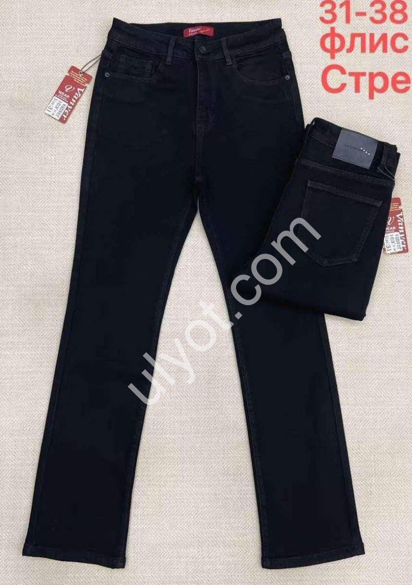 ДЖИНСЫ VANVER (31-38) ФЛИС ЧЕРНЫЙ D82138