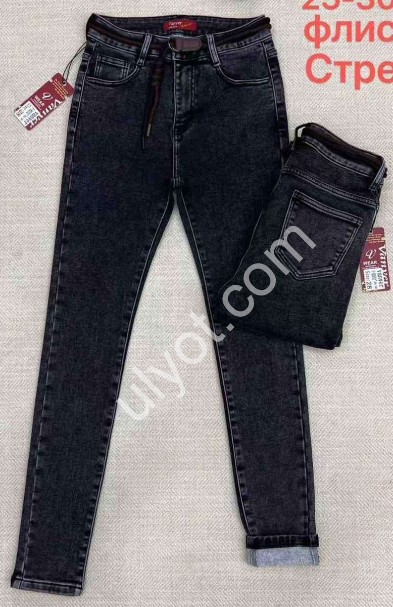 ДЖИНСЫ VANVER (25-30) ФЛИС ГРАФИТ F82152