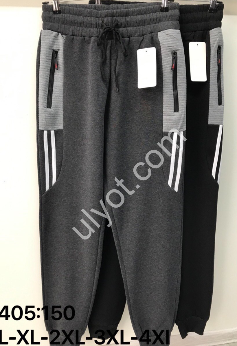 СПОРТ.ШТАНИ (L-4XL) БАЙКА МАНЖЕТ МІКС 405