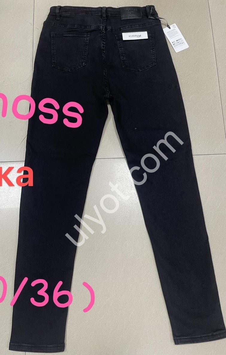 ДЖИНСЫ KT.MOSS (30-36) БАЙКА ЧЕРНЫЙ 225