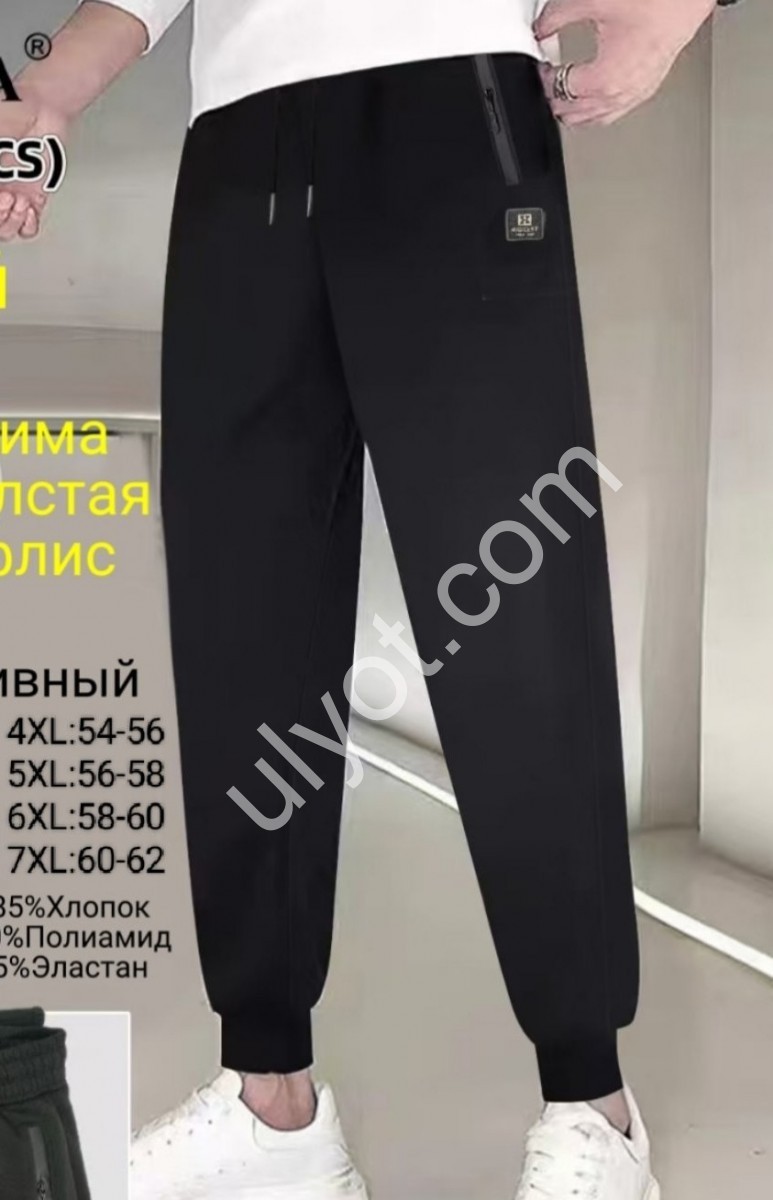 СПОРТ.ШТАНИ (4XL-7XL) ФЛІС МАНЖЕТ ГРАФІТ 2094-3