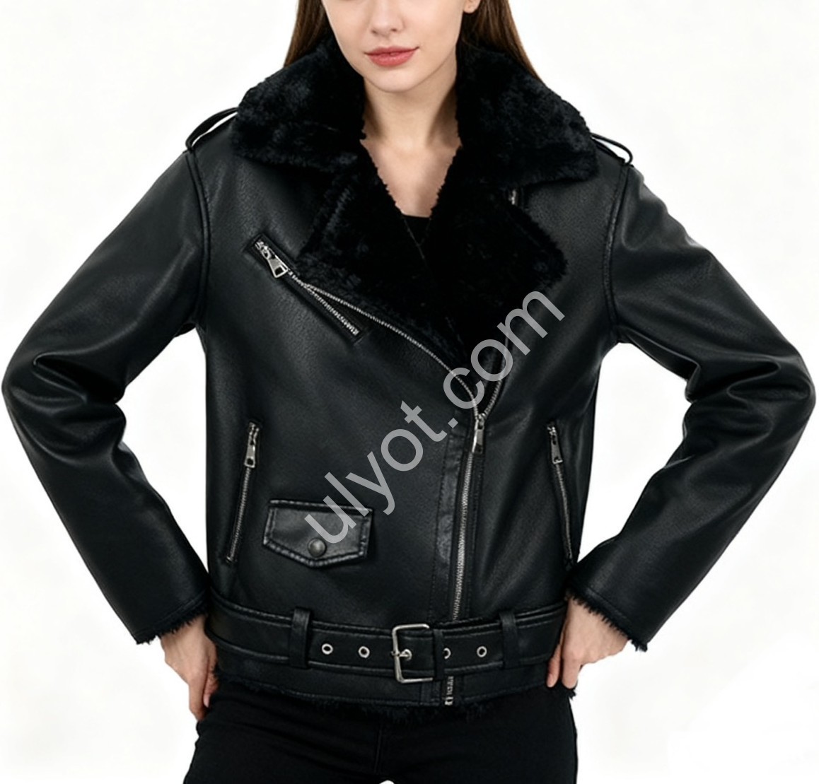 ДУБЛЕНКА AOLONG (S-2XL) ЧЕРНЫЙ 8825