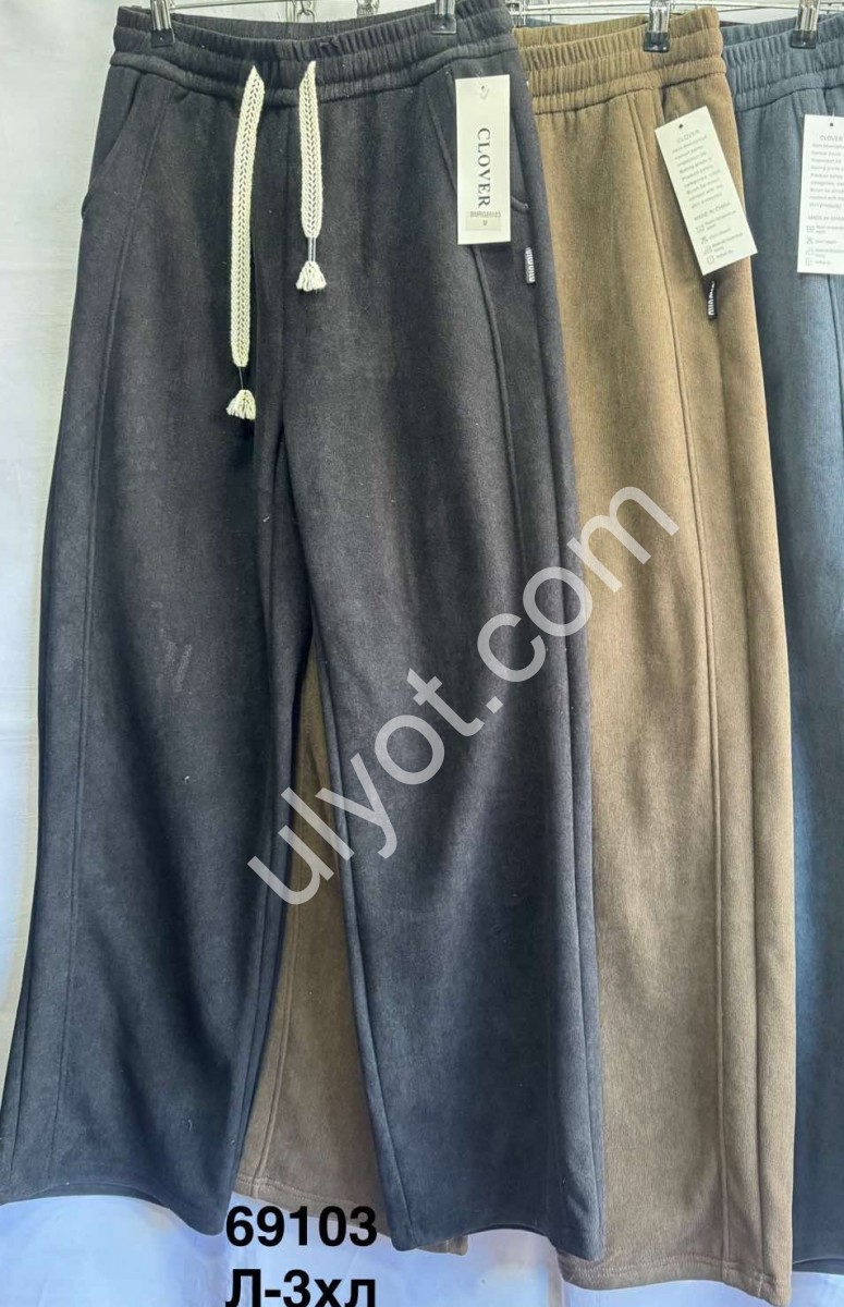 ШТАНЫ (M-2XL) МЕХ СИНИЙ 69103
