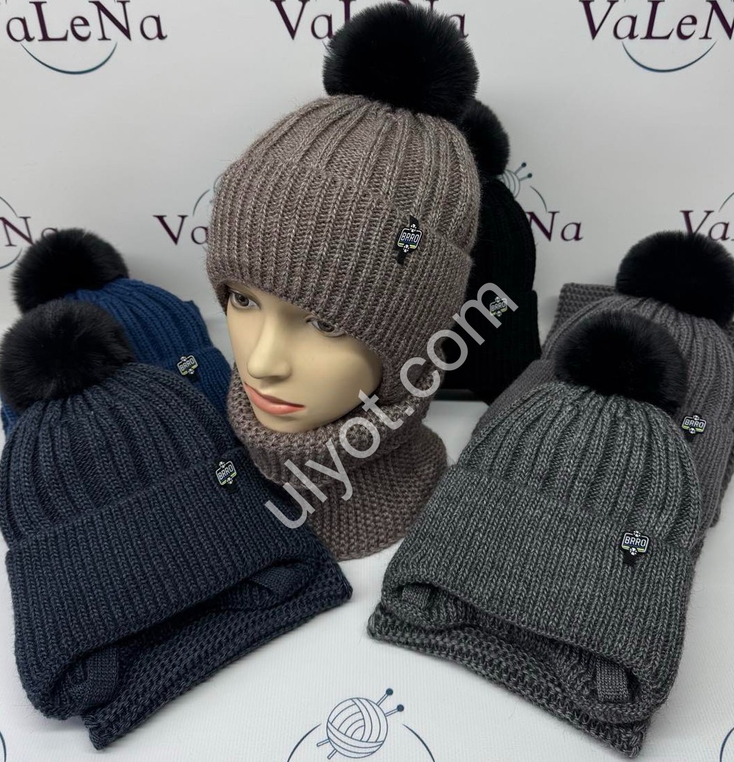 ШАПКА+ХОМУТ B (ONE SIZE 50-52) ФЛИС МИКС 