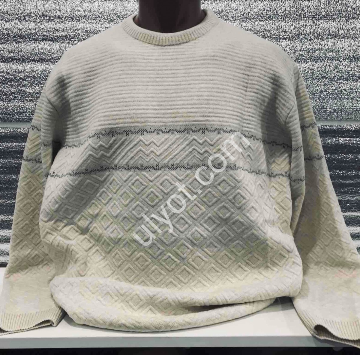 СВИТЕР EVS (L-2XL) БЕЖ 3019