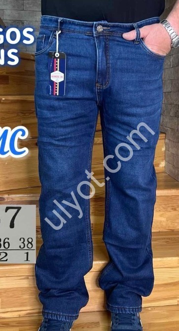 ДЖИНСЫ AVIWGOS (32-38) ФЛИС Т.СИНИЙ 9867